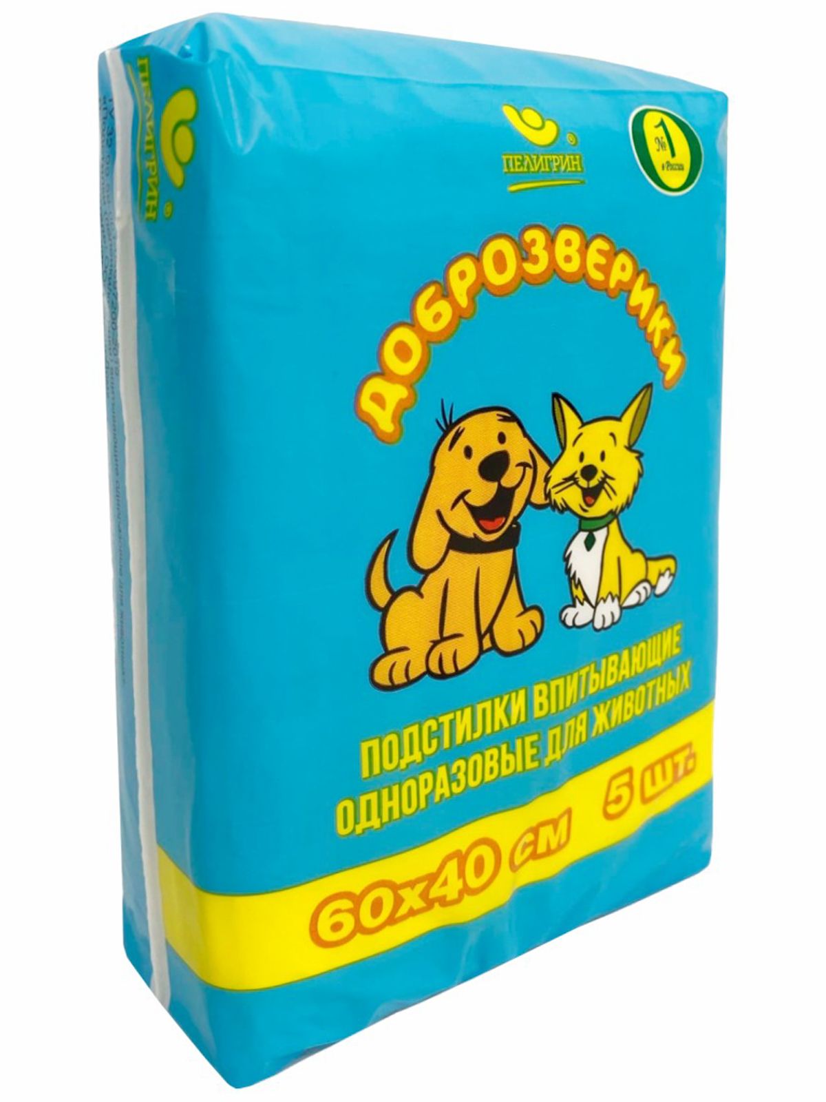 Доброзверики подстилки для животных "Экономичная упаковка" 60х40, 5 шт.