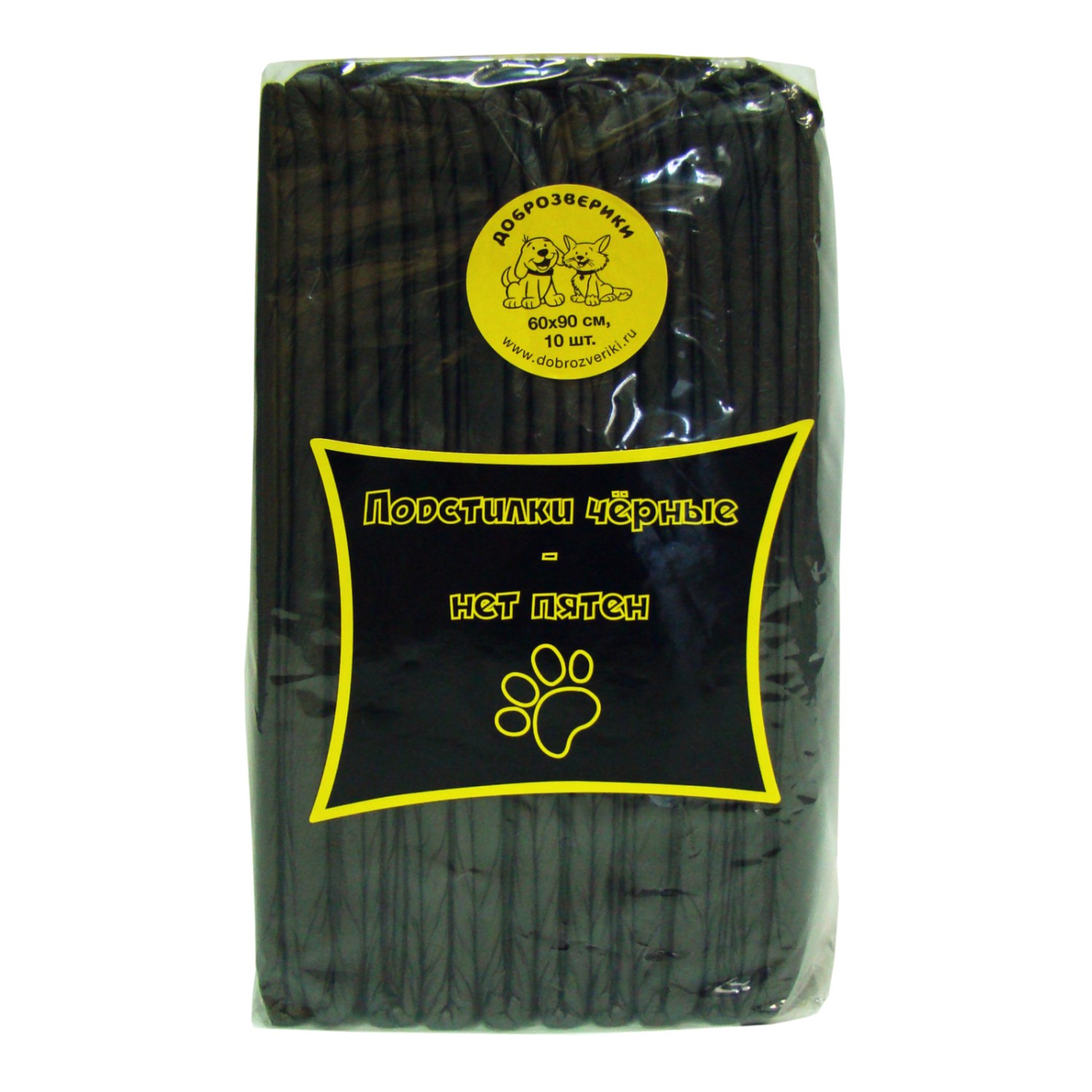 Подстилки впитывающие одноразовые с бумагой тиссью и суперабсорбентом  для животных "ДОБРОЗВЕРИКИ" "Super" 60х90см, 10шт.